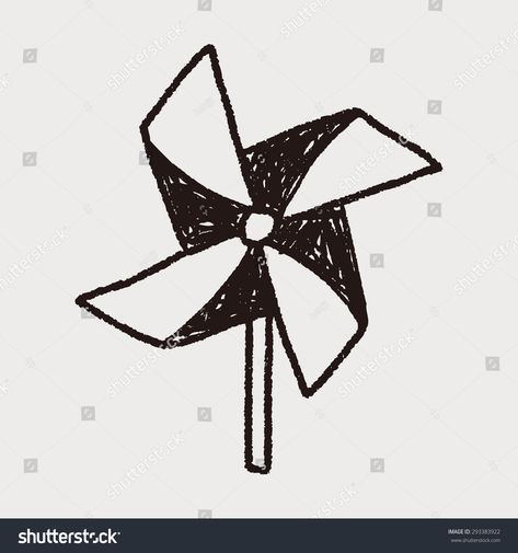 Pin Wheel Tattoo, Windmill Doodle, Pinwheel Illustration, Wind Doodle, Pinwheel Tattoo, Windmill Drawing, Windmill Tattoo, Paper Plate Awards, Paper Windmill