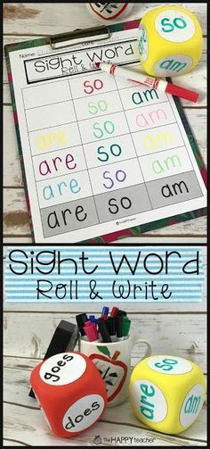 Roll And Write, Sight Word Fun, Teaching Sight Words, Rainbow Writing, Sight Words Kindergarten, Sight Word Practice, Sight Word Activities, Sight Word Games, Word Practice