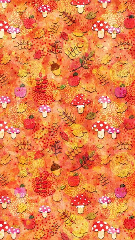 Fall Mushrooms Apples wallpaper by Koteto - ff - Free on ZEDGE™ Apples Wallpaper, Fall Mushrooms, Hd Mobile Wallpaper, Fall Yellow, Colors Wallpaper, Yellow Cartoon, Mobile Wallpaper Android, Autumn Pattern, Hd Phone Wallpapers