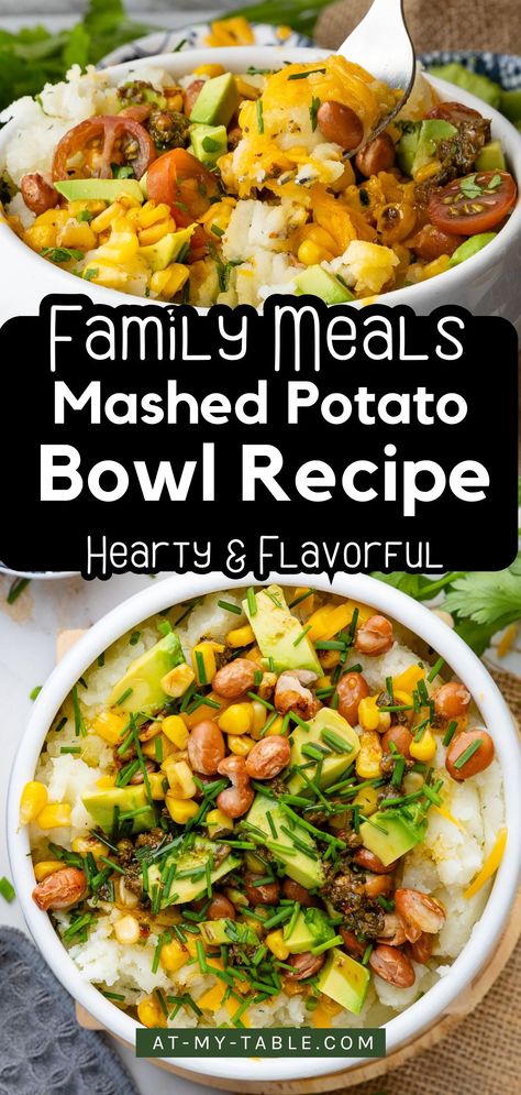 Take your mashed potatoes to the next level with these two mashed potato bowl recipes! Enjoy a fresh chimichurri veggie bowl or a smoky brisket bowl with all your favorite toppings. Ideal for meal prep or a fun, interactive dinner with family. Healthy potatoes made delicious and comforting! Mashed Potato Bowl Recipes, Mash Potato Bowl, Brisket Bowl, Mashed Potato Bowl, Potato Bowl Recipe, Ultimate Mashed Potatoes, Bowl Recipes Easy, Potato Bowl, Veggie Bowls