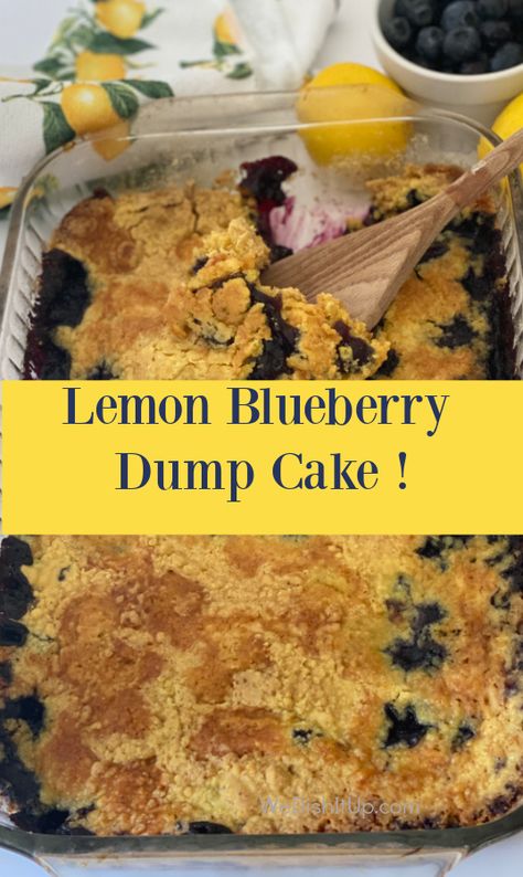 Lemon Blueberry Dump Cake, Blueberry Dump Cake, Fruit Deserts, Box Lemon Cake, Easy Cakes To Make, Blueberry Dump Cakes, Canned Blueberries, Lemon Pie Filling, Jo Cooks