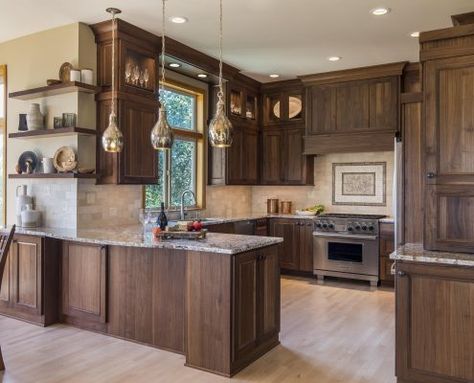 Kitchen Remodel in Black Walnut - C&R Remodeling Black Walnut Kitchen, Walnut Kitchen, Tile Wood, Refinishing Floors, Walnut Cabinets, Salem Oregon, American Black Walnut, Design Remodel, Home Addition