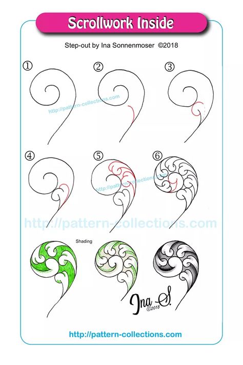 Zantangle Art, Drawing Patterns, Zentangle Tutorial, Ornament Drawing, Zentangle Artwork, Tangle Pattern, Tangle Doodle, Zentangle Designs, Zentangle Doodles