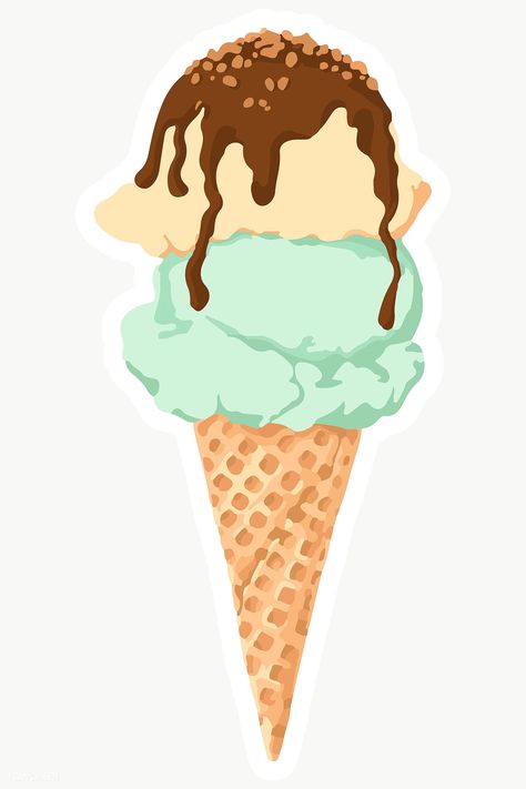 Ice Cream Stickers Free Printable, August Bujo, Sticker Overlay, Ice Cream Png, Cream Png, Ice Cream Sticker, Cone Ice Cream, Procreate Ipad Pro, Ice Cream Illustration