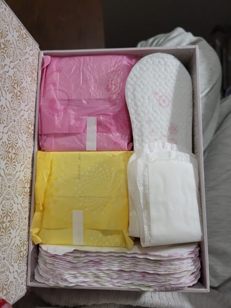 Menstruation Pad, Feminine Product Storage, Feminine Closet, Period Supplies, Period Box, Room Organization Bedroom, Period Kit, Iphone Storage, Sanitary Products