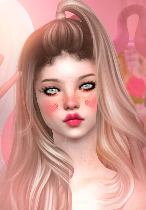 DollyBlush-Blush,freckles,hearts - The Sims 4 Create a Sim - CurseForge Sims 4 Game, The Sims 4, The Sims, Sims 4, Eyeliner, Blush, Gaming