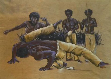 Capoeira Aesthetic, Capoeira Art, Skull Crushers, African Superhero, Movement Drawing, Boxing Images, Paint And Sip, Cool Poses, African Art