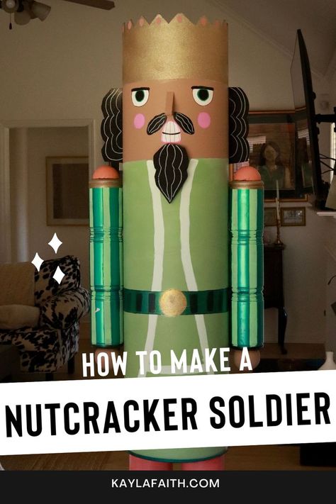 how to make giant nutcracker Make A Nutcracker Soldier, Make A Nutcracker, Giant Nutcracker, Diy Nutcracker, Diy Christmas Yard Decorations, Nutcracker Crafts, Diy Outdoor Christmas Decorations, Large Christmas Decorations, Floral Christmas Tree