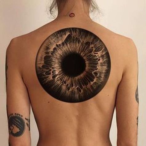 Huge realistic eye tattoo on the back | www.otziapp.com Pinterest Tattoos, Luna Tattoo, Tatuagem Masculina Pequena, Hip Tattoos, Kunst Tattoos, A T, Black Work, Tattoo Life, Tattoos Gallery