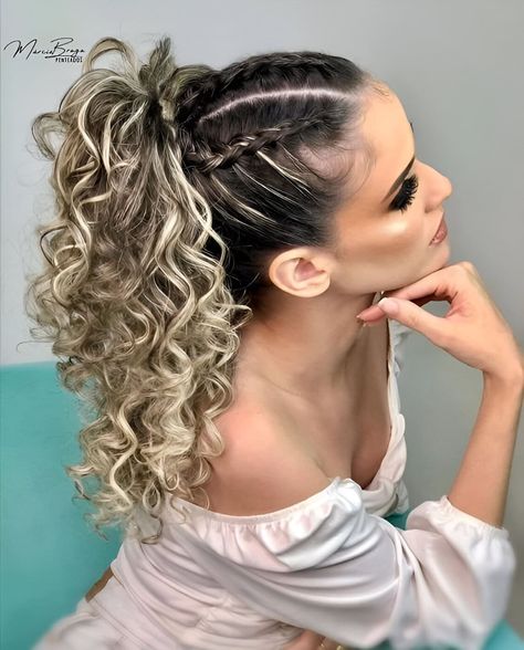 Haircuts 2024, Hairstyles Styles, Curly Hair Braids, Hairstyles 2024, Curly Wedding Hair, Bridesmaid Hair Makeup, Viking Hair, Hoco Hair Ideas Medium, Braided Hairstyles Updo