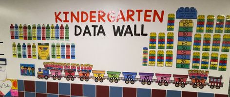 Kindergarten Data Wall - Mrs Male's Masterpieces Student Data Walls, Kindergarten Data Wall, Learning Goals Display, Data Bulletin Boards, Super Improvers Wall, Classroom Data Wall, Data Boards, Kindergarten Goals, Wall Bulletin Board