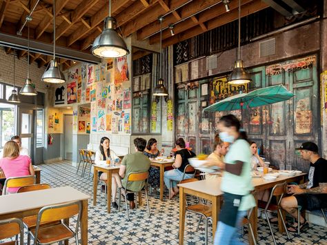 Thai Restaurant Interior Design Street Food, Thai Cafe Design, Thai Cafe Interior Design, Thai Street Food Restaurant Design, Thai Restaurant Design Interiors, Noodle Restaurant Design, Thailand Restaurant Design, Thai Street Food Design, Noodle Shop Design