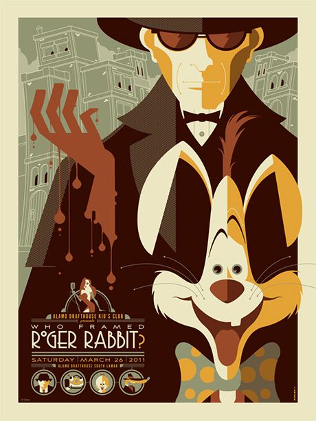 Tom Whalen's Incredibles print for Mondo Tees Vintage Disney Posters, Tom Whalen, Mondo Posters, Disney Poster, Who Framed Roger Rabbit, Old Movie, Roger Rabbit, Disney Posters, Disney Vintage