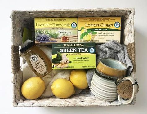 Sore Throat Care Package, Sickness Gift Basket, Get Well Soon Snack Basket, Tea Basket Ideas, Get Better Soon Gifts, Get Well Soon Basket For Men, Diy Get Well Basket, Tea Basket Gift Ideas, Sick Basket