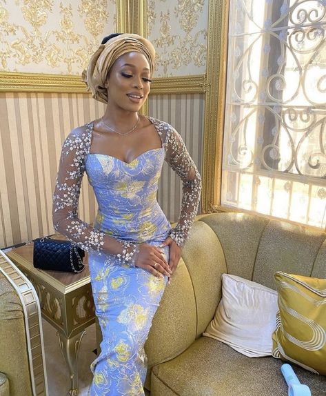 Brocade Dress Styles Nigeria, Lace Dress Styles Nigerian, Nigerian Traditional Dresses, Aso Ebi Lace, Aso Ebi Lace Styles, African Hair Wrap, Nigerian Outfits, Nigerian Lace Styles Dress, Nigerian Lace Styles