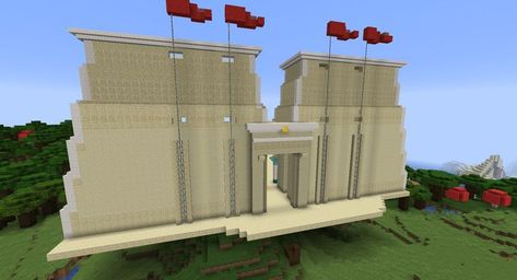 front view Temple Of Horus, Egyptian Temple, Minecraft Construction, Minecraft, Video Games, Temple, Video Game