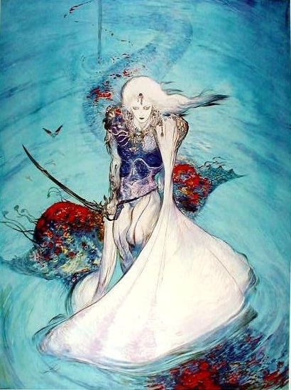 Amano Yoshitaka, Albino Warrior (Arubino no Senshi). アルビノの戦士 Yoshitaka Amano, Final Fantasy Art, Art And Illustration, 판타지 아트, Ethereal Art, Japanese Artists, Asian Art, Japanese Art, Amazing Art