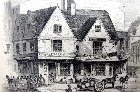 17th Century Boston with Nathaniel Hawthorne in The Scarlet Letter (Old Feather Store Boston) Colonial Massachusetts, 17th Century House, Thirteen Colonies, House Images, Scarlet Letter, The Scarlet Letter, Nathaniel Hawthorne, Colonial History, Boston Massachusetts