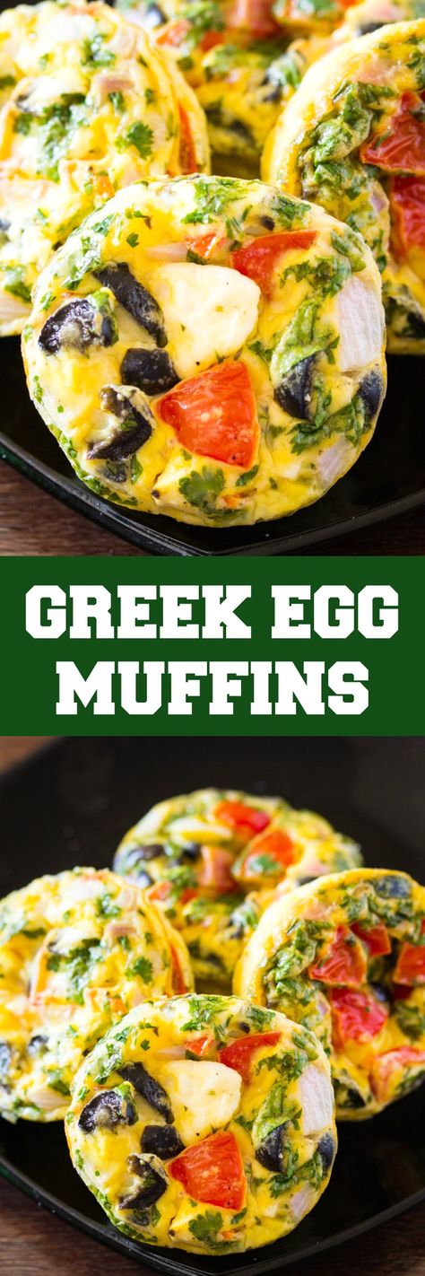 Greek Egg Muffins - only use 1/4 cup milk.  Don't add more salt (feta & kalamata ya know), add 1/4 cup red peppers Make Ahead Egg Muffins, Mothers Day Brunch Ideas, Pickled Eggs Recipe, Healthy Make Ahead Breakfast, Healthy Muffin, Healthy Breakfast Smoothies, Egg Muffins, Mothers Day Brunch, Nutritious Breakfast