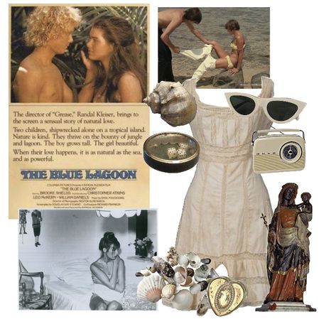 Moodboard Blue Lagoon Outfit, Brooke Shields Blue Lagoon, Blue Lagoon Movie, Nice Makeup, The Blue Lagoon, Romantic Films, Hidden Beach, Brooke Shields, Blue Lagoon