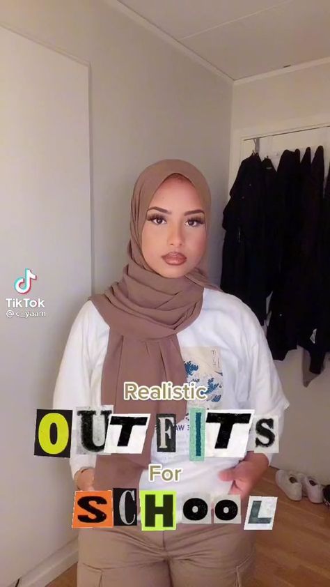 School Outfits Highschool Hijab, First Day Of School Outfit Hijab, Back To School Hijab Outfits, Back To School Hijabi Outfits, Muslim School Outfits, Hijab Fashion School, Hijabi Fits Casual, Hijab Style Outfits Winter, Hijabi Back To School Outfits