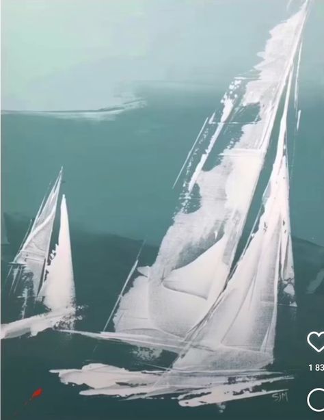 Sea Scapes Paintings, Abstract Sailboat Painting, Boat Painting Acrylic, Sailing Painting, Sailing Art, Sailboat Art, Sailboat Painting, Boat Art, Boat Painting