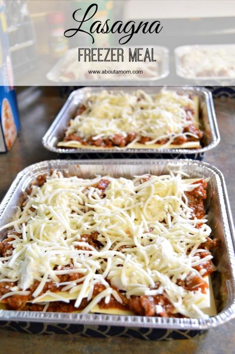 Lasagna Freezer Meal, Freezer Lasagna, Freeze Ahead Meals, Frozen Lasagna, Freezer Dinners, Freezer Friendly Meals, Freezable Meals, Freezer Meal Planning, Make Ahead Freezer Meals