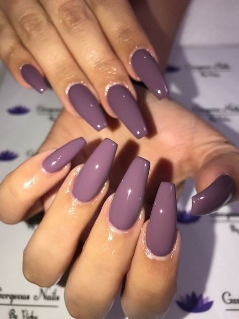 Ballerina Nails Shape, Cute Summer Nail Designs, Mauve Nails, Unghie Sfumate, Squoval Nails, Gel Nail Art Designs, Nail Art Gel, Purple Nail, Super Nails