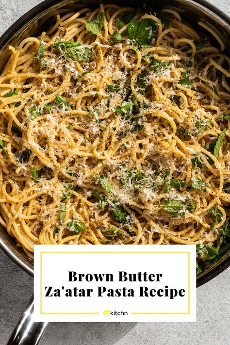 Brown Butter Spaghetti, Browned Butter Pasta, Buttered Pasta, Roux Recipe, Recipe For Spaghetti, Lemon Spaghetti, Potato Pasta, Butter Pasta, Za Atar