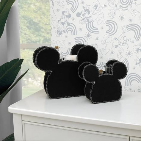 Disney Disney Mickey Mouse Shaped 2 Pieces 100% Polyester Bin Set | Wayfair Mickey Mouse Nursery, Mickey Mouse Room, Disney House Ideas, Mickey Mouse Bedroom, Felt Storage, Diaper Storage, Baby Mickey Mouse, Classic Mickey Mouse, Disney Rooms