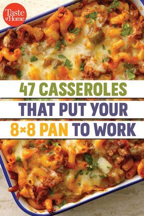 Easy Recipes For 2 Dinner, Casseroles For 8x8 Pan, Recipes For 8x8 Pan, Easy Work Dinners, 8x8 Pan Dinner Recipes, Baking Pan Dinners, 9 X 9 Pan Recipes, Get Well Meals Dinners Families, 8x8 Freezer Meals