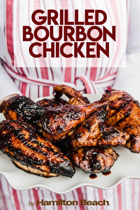 Burbon Chicken, Bourbon Chicken Recipe, Grilled Bbq Chicken, Bourbon Chicken, Bbq Chicken Recipes, Barbecue Restaurant, Grilled Chicken Recipes, Hamilton Beach, Chicken Marinades