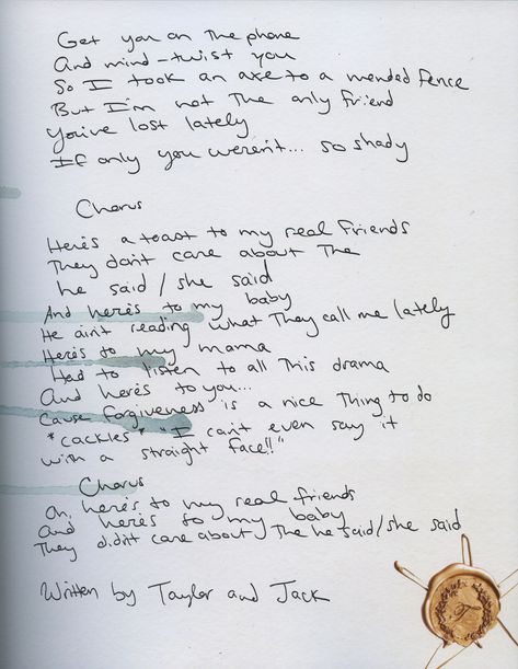 Taylor Swift Handwriting, Reputation Lyrics, Handwritten Lyrics, Lyric Book, Annie Clark, Reputation Era, Taylor Swift Web, Taylor Lyrics, Ig Captions