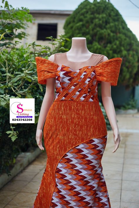 Mermaid Gown with structured sleeves by SEMASA CLOTHING 0243742208 Structured Sleeves, Kente Styles, African Print Dresses, Mermaid Gown, Ankara Styles, Clothing Ideas, African Dress, African Clothing, African Print