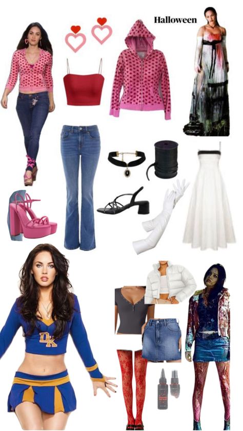 MEGAN FOX JENNIFERS BODY Jennifer's Body Aesthetic Outfits, Megan Fox Halloween Costume Ideas, Megan Fox Jennifer’s Body Outfits, Jennifers Body Aesthetic Outfits, Jeniffers Body Halloween, Jennifer's Body Makeup, Jennifers Body Costume Idea, Jennifer's Body Outfits, Jennifer Body Costume