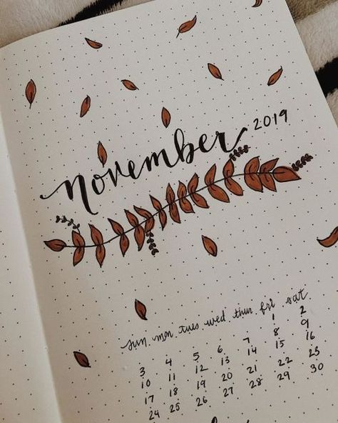 Fall Bullet Journal Ideas, Autumn Bullet Journal, Fall Bullet Journal, November Quotes, Bullet Journel, Bullet Journal 2020, November Calendar, Bulletin Journal Ideas, Journal Bullet