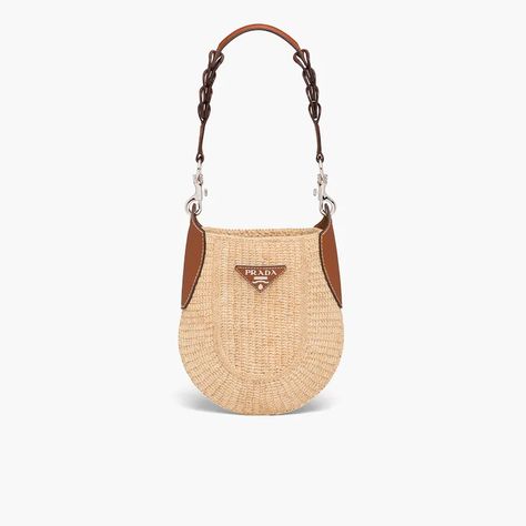 Women's Handbags and Purses | PRADA Prada Raffia, Prada Gifts, Bag Prada, Mark Cross, Raffia Bag, Leather Bag Women, Small Purse, Braided Leather, Bag Women