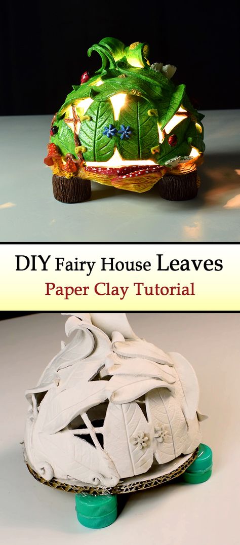 Air Dry Clay Diorama, Air Dry Clay Fairy Garden Accessories, Polymer Clay Fairy Tutorial, Polymer Clay Fairies, Polymer Clay Diorama, Cute Polymer Clay Ideas Easy, Clay Fairy House Diy, Make Fairy House, Paper Clay Projects