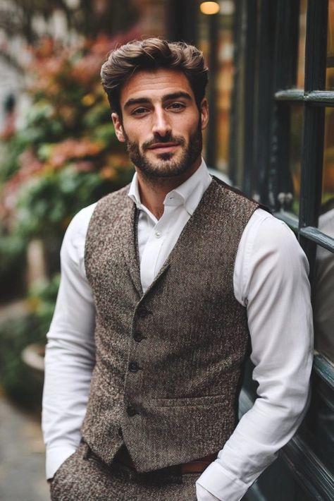 19 Epic Fall Wedding Outfits For Men Fall Wedding Groom Attire Rustic, Casual Wedding Men, Groom Attire Rustic, Dressy Casual Wedding, Wedding Outfits For Men, Wedding Guest Outfit Men, Semi Formal Wedding Attire, Casual Wedding Groom, Mens Beach Wedding Attire