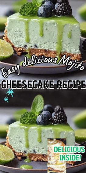 Boozy Cheesecake Recipes, Cocktail Cheesecake, Boozy Cheesecake, Mojito Cheesecake, Cheesecake Flavors, Classic Mojito, Homemade Graham Cracker Crust, Gluten Free Cheesecake, Mojito Cocktail