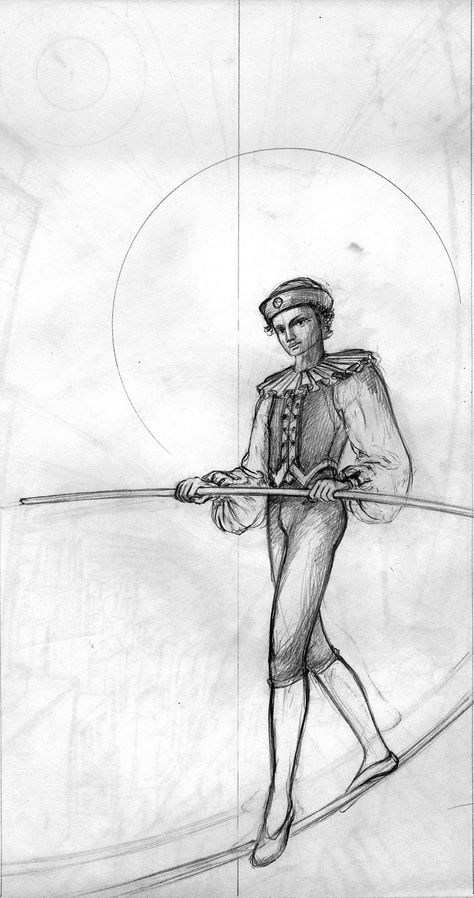 tightrope-walker-02 (janfufu-1991) Tightrope Walker Drawing, Tightrope Drawing, Sustained Investigation, Desolation Row, Tightrope Walker, Ap Art, Walkers, Drawing Ideas, Circus