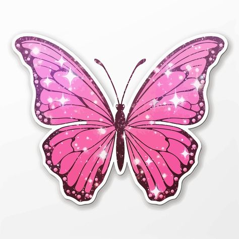 Vetor vetor de borboleta rosa | Premium Vector #Freepik #vector #clipart #adesivo #borboleta #borboletas Pink Butterfly Printable, Pink Butterfly Sticker, Butterfly Topper, Goddess Magic, Butterfly Vector, Butterflies Pink, Baking Logo Design, Butterfly Cake Topper, Butterfly Clipart