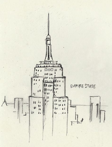 Nyc Drawing Sketches, Nyc Drawing Simple, New York Sketch Easy, New York Sketches, Easy Cityscape Drawing, Nyc Doodles, Eloise Nursery, Architecture Drawing Easy, Nyc Sketch