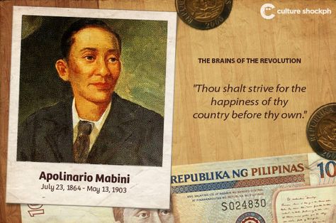 Apolinario Mabini :) Philippine Heroes, Apolinario Mabini, National Heroes Day, National Heroes, Looking Back, Philippines, To Look, Things To Think About, Book Cover