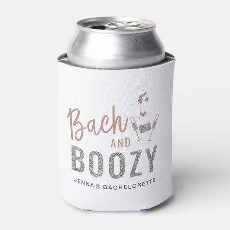 Bachelorette Can Coozie, Bachelorette Drink Coozies, Bach Party Koozies, Bachelorette Koozie Ideas, Backyard Bachelorette Party, Bach And Boozy Bachelorette, Bachelorette Party Koozies, Rose Gold Bachelorette, Bachelorette Koozies