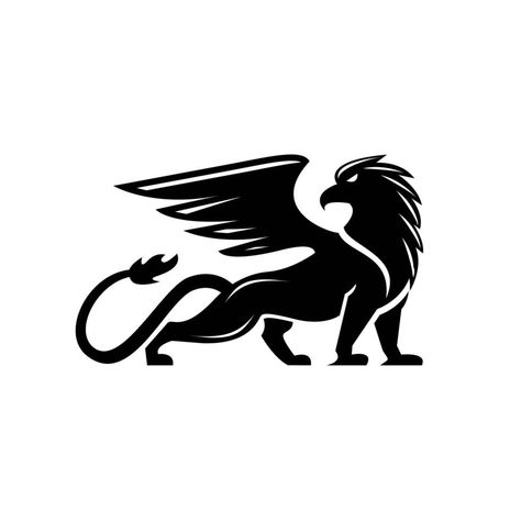 Griffin Mythical, Griffin Logo, Wood Burning Patterns Stencil, Eagle Images, Hallway Art, Dc Comics Wallpaper, Black Minimal, 3d Logo Design, Animal Stencil