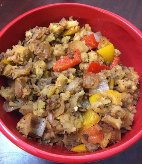 Healthy Eatin' No Repeatin'- Mofongo Stuffing Mofongo Stuffing, Turkey Stuffing Recipe, Mofongo Recipe, Turkey Stuffing Recipes, Turkey Stuffing, Boricua Recipes, Empanadas Recipe, Stuffing Recipes, Specialty Foods