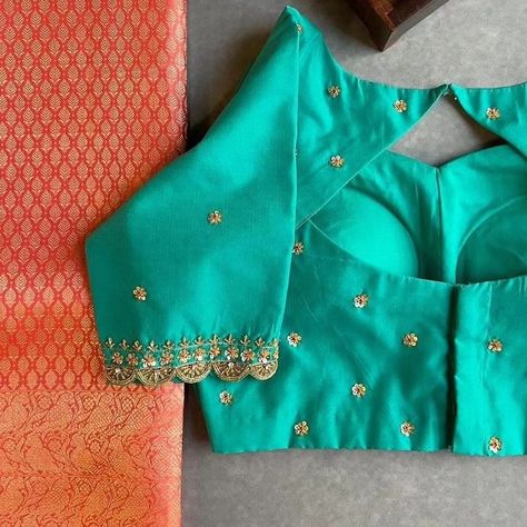 Dm@9640490158 Designer maggam work blouse Fabric: Halfpattu/Rawsilk Dispatch: 3days Price : 1200 unstiched . 1750stitched Colours and sizes can be customised accordingly Simple Maggam Work Blouses, Exclusive Blouse Designs, Cut Work Blouse, Magam Work, Fancy Pattern, Blouse Simple, Fashionable Saree, Patch Work Blouse Designs, Maggam Work Blouse