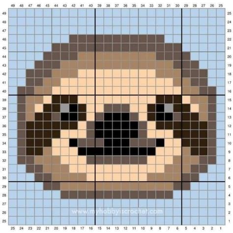 Sloth, Pixel Art, Knitting, Crochet, Drawings, Art