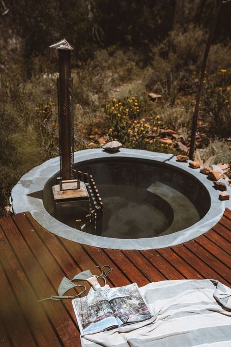 Cabin In The Woods With Hot Tub, Cottage Hot Tub, Fire Hot Tub, Wood Hot Tub, Homemade Pool, Maroubra Beach, Wood Fired Hot Tub, Homemade Pools, Round Hot Tub